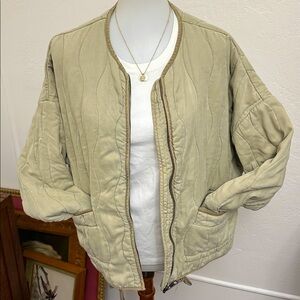 Zara Women's Quilted Utility Jacket - olive green